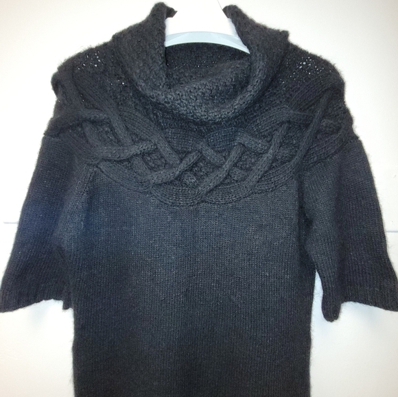 Theory Mirna Warmth Wool Cashmere Black Turtleneck Sweater Dress Tunic S… - Picture 4 of 16